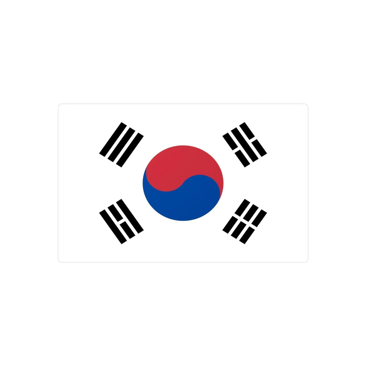Autocollant drapeau corée du sud rectangulaire pvc résistant
