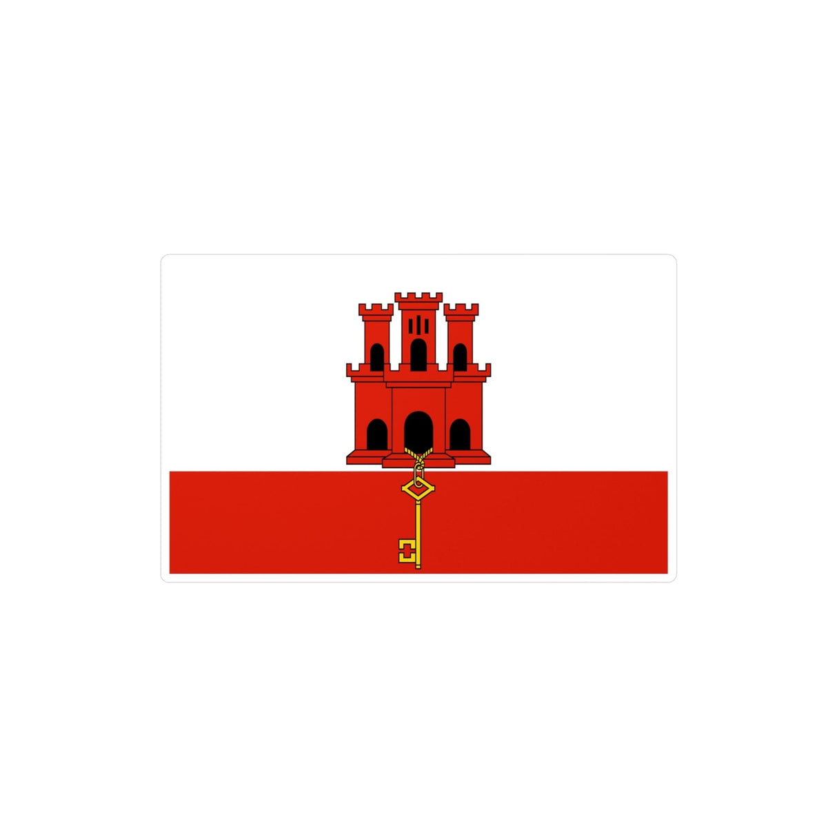 Gibraltar Flag Sticker in Multiple Sizes - Pixelforma