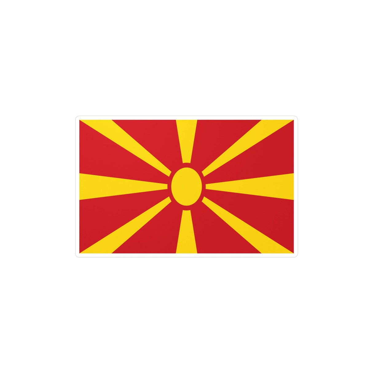 North Macedonia Flag Sticker in Multiple Sizes - Pixelforma