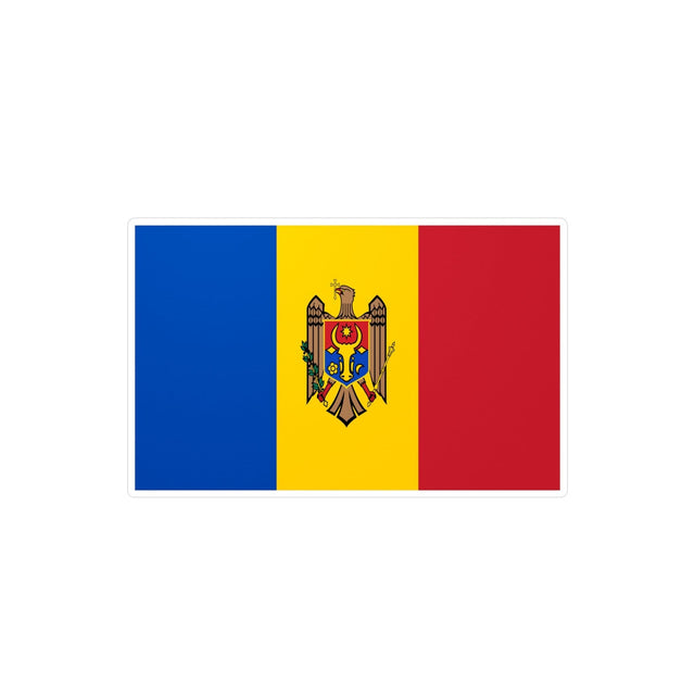 Moldova Flag Sticker in Multiple Sizes - Pixelforma