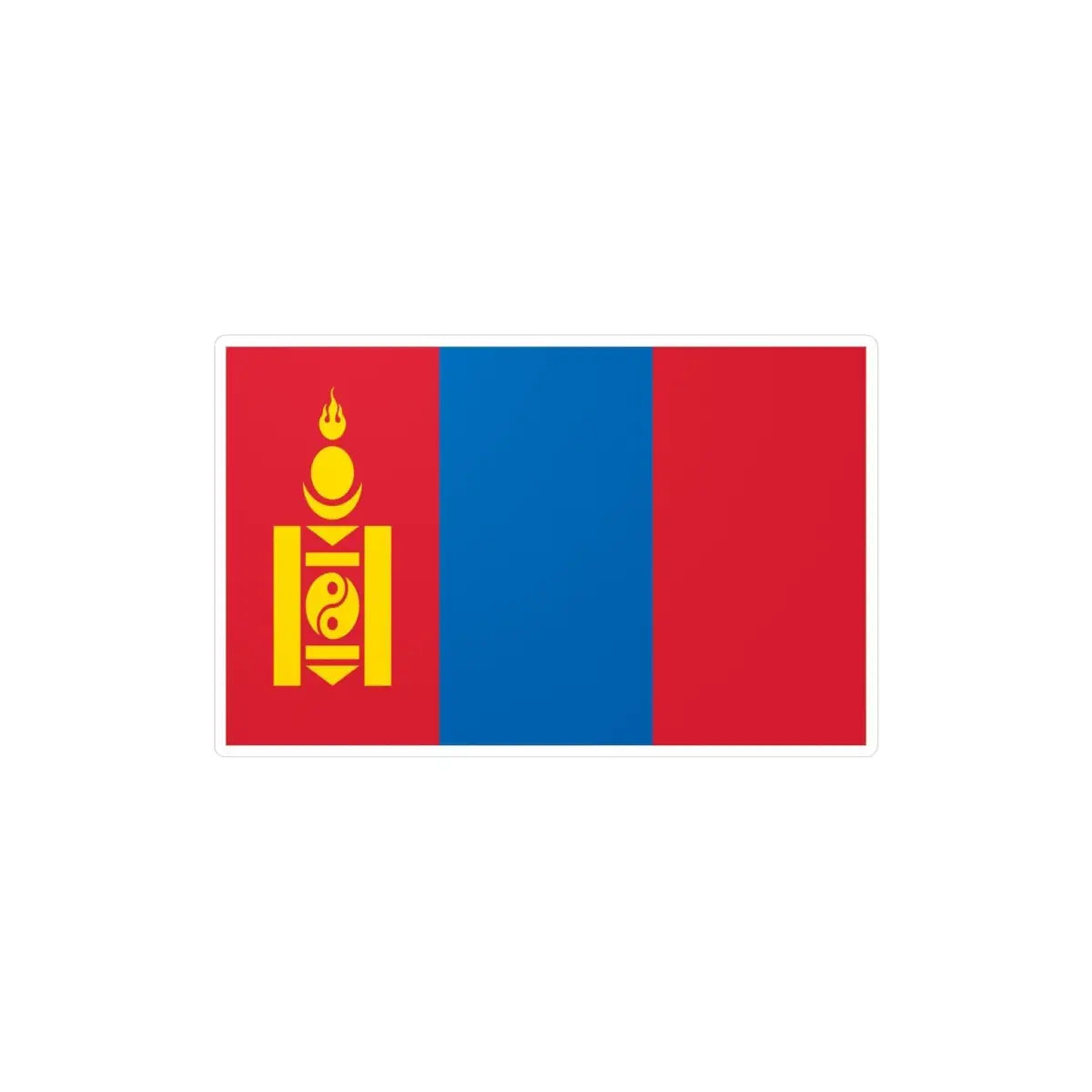 Autocollant Drapeau de la Mongolie en plusieurs tailles - Pixelforma 