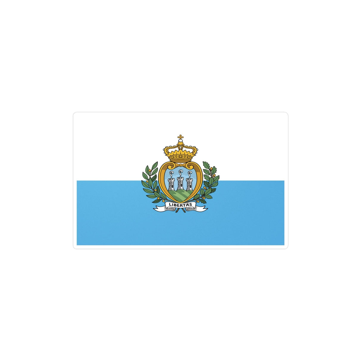 San Marino Flag Sticker in Multiple Sizes - Pixelforma