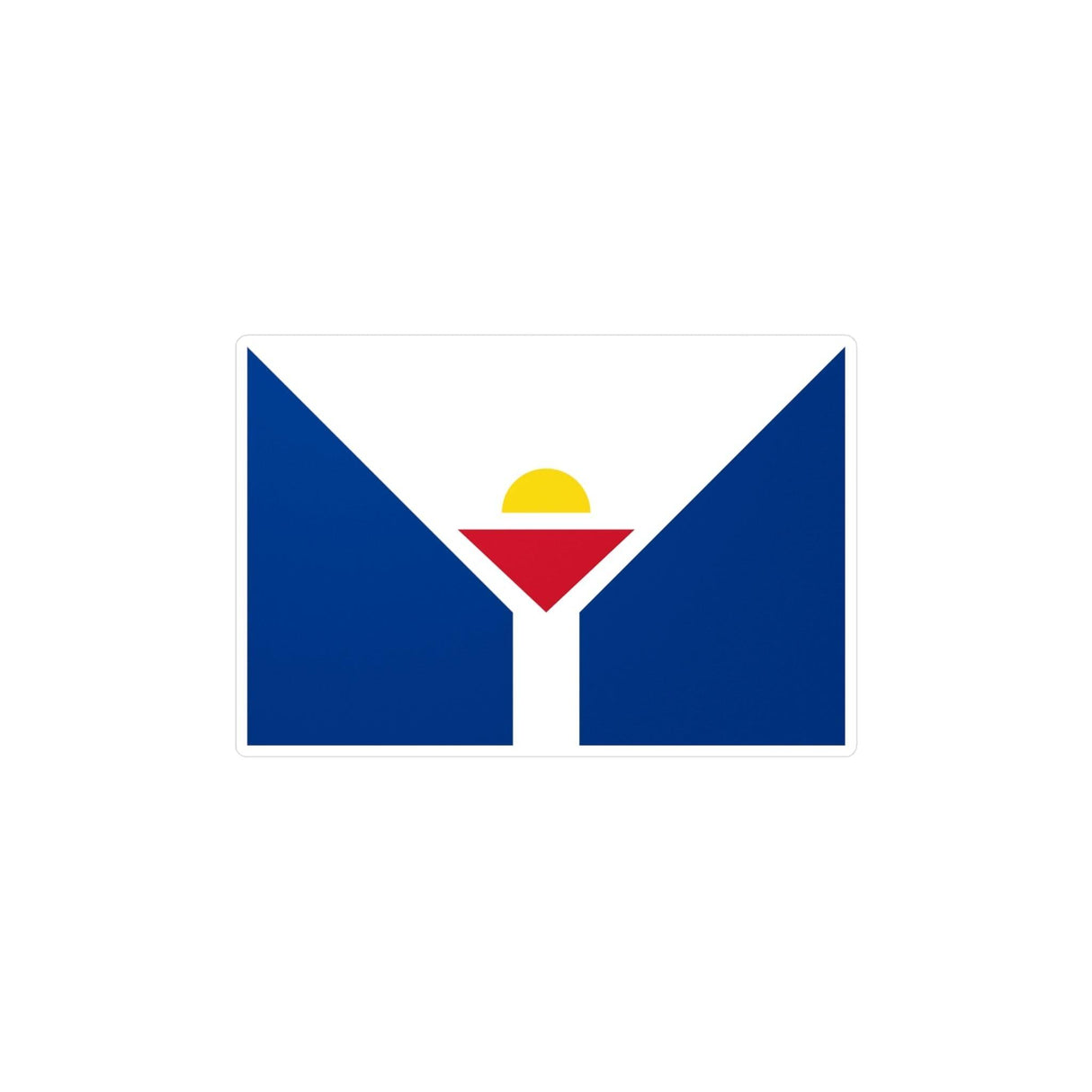 Autocollant Drapeau de Saint-Martin (Antilles françaises) en plusieurs tailles - Pixelforma