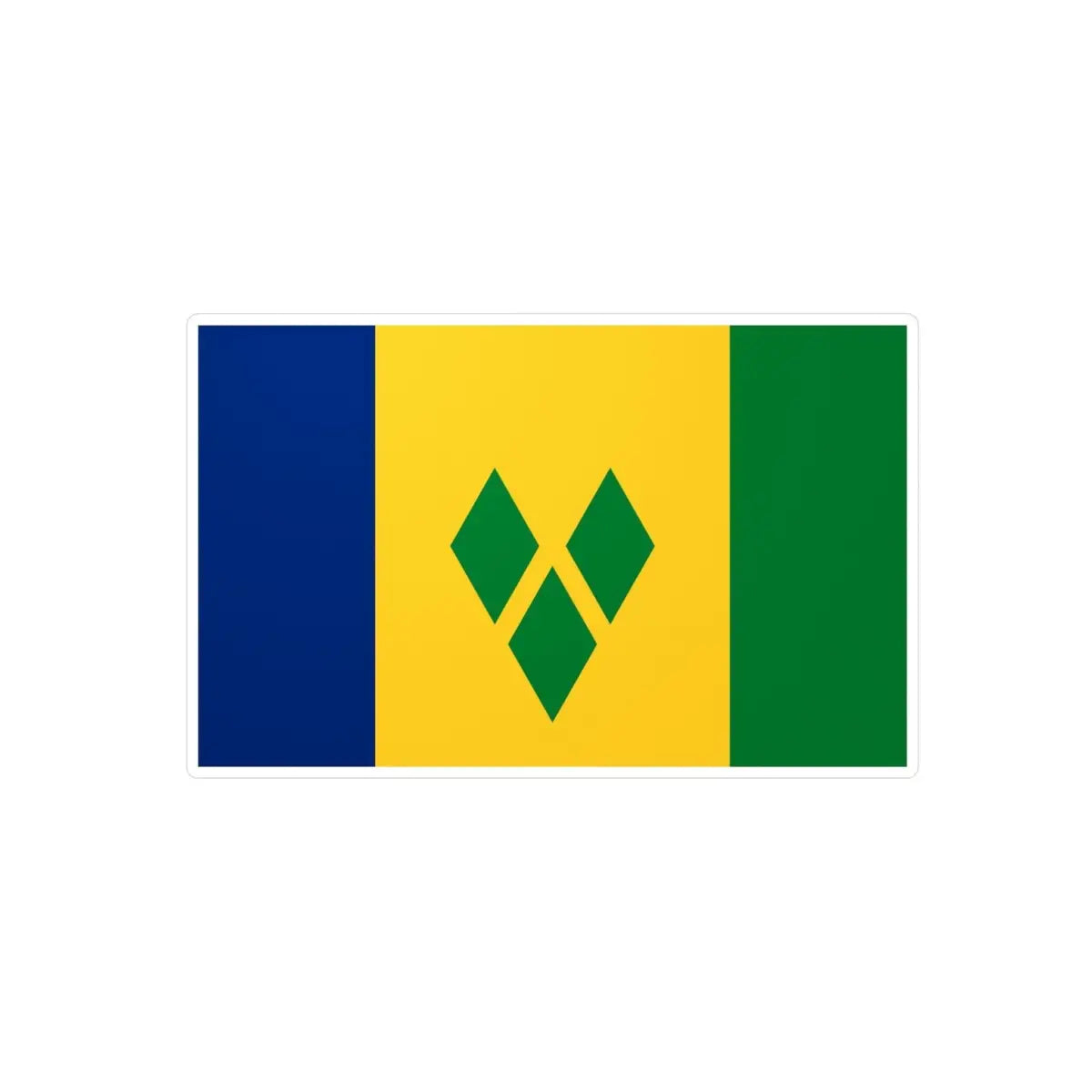 Autocollant Drapeau de Saint-Vincent-et-les-Grenadines en plusieurs tailles - Pixelforma 