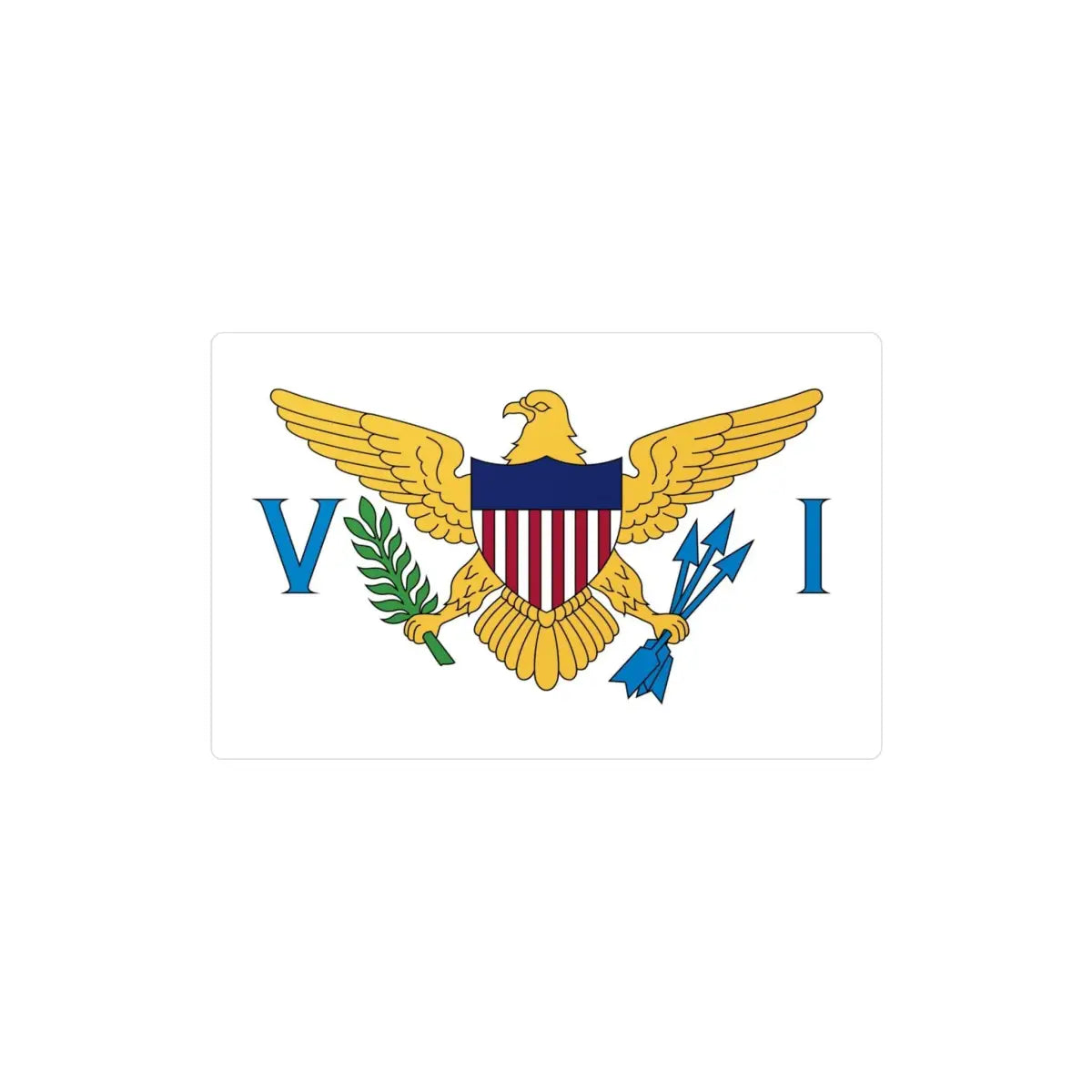 Autocollant Drapeau des Îles Vierges des États-Unis en plusieurs tailles - Pixelforma 