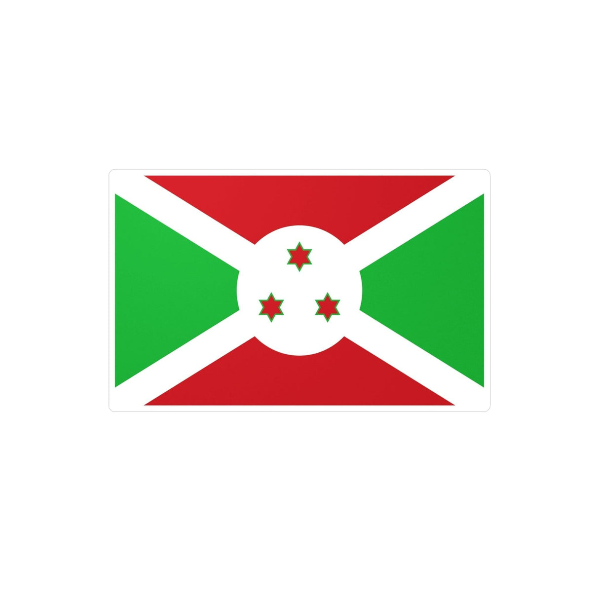 Autocollant Drapeau du Burundi en plusieurs tailles - Pixelforma