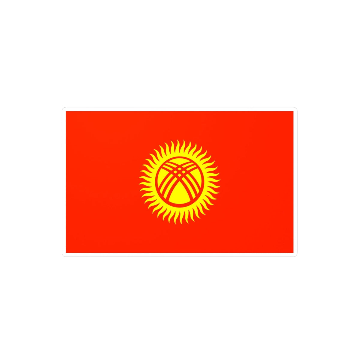 Kyrgyzstan Flag Sticker in Multiple Sizes - Pixelforma