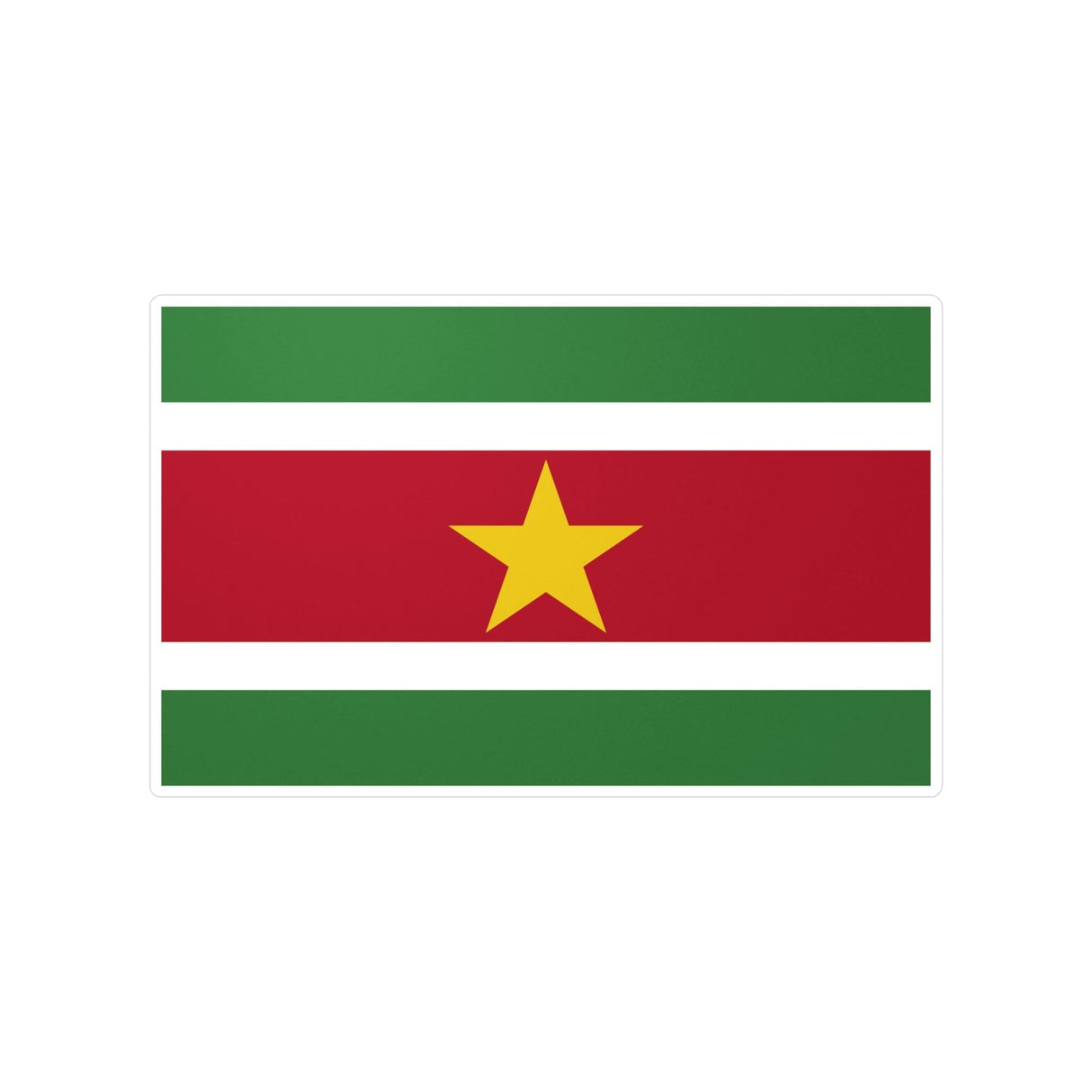 Suriname Flag Sticker in Multiple Sizes - Pixelforma