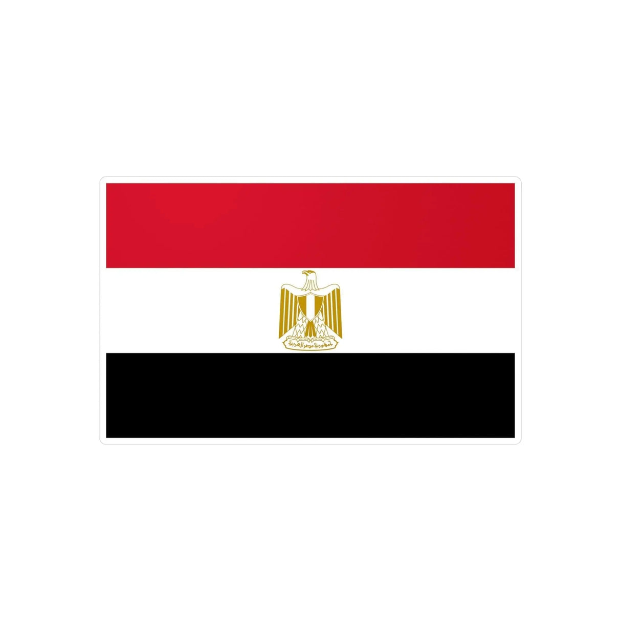 Autocollant drapeau égypte rectangle en pvc résistant