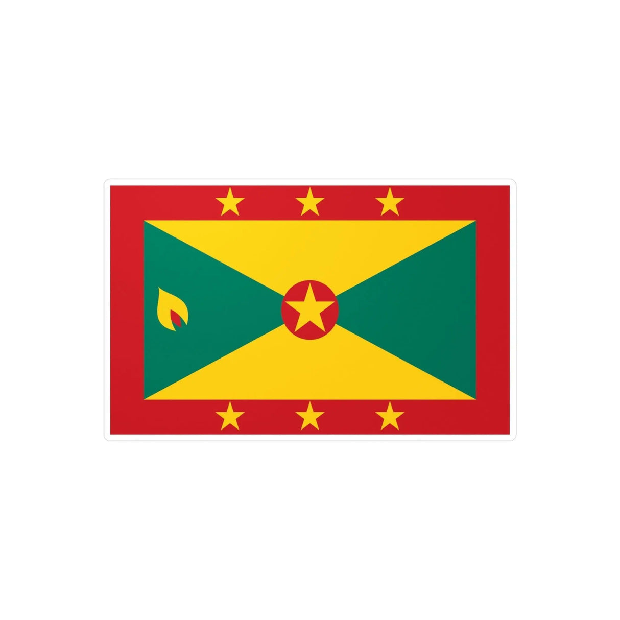 Autocollant drapeau grenade forme rectangle en pvc résistant