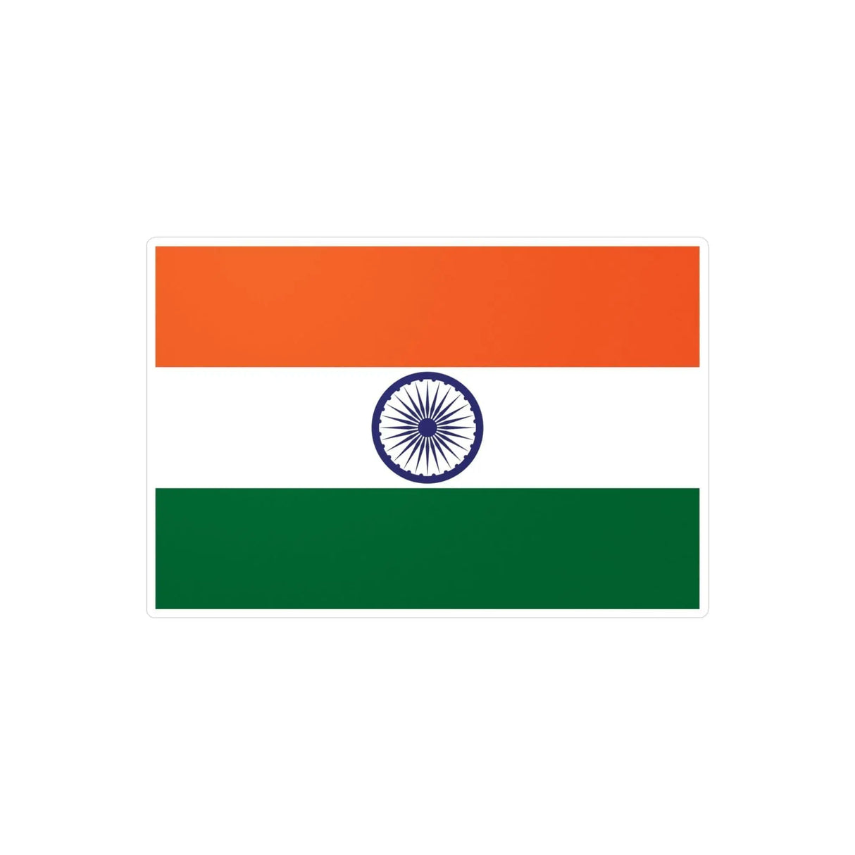 Autocollant drapeau inde rectangle en pvc résistant