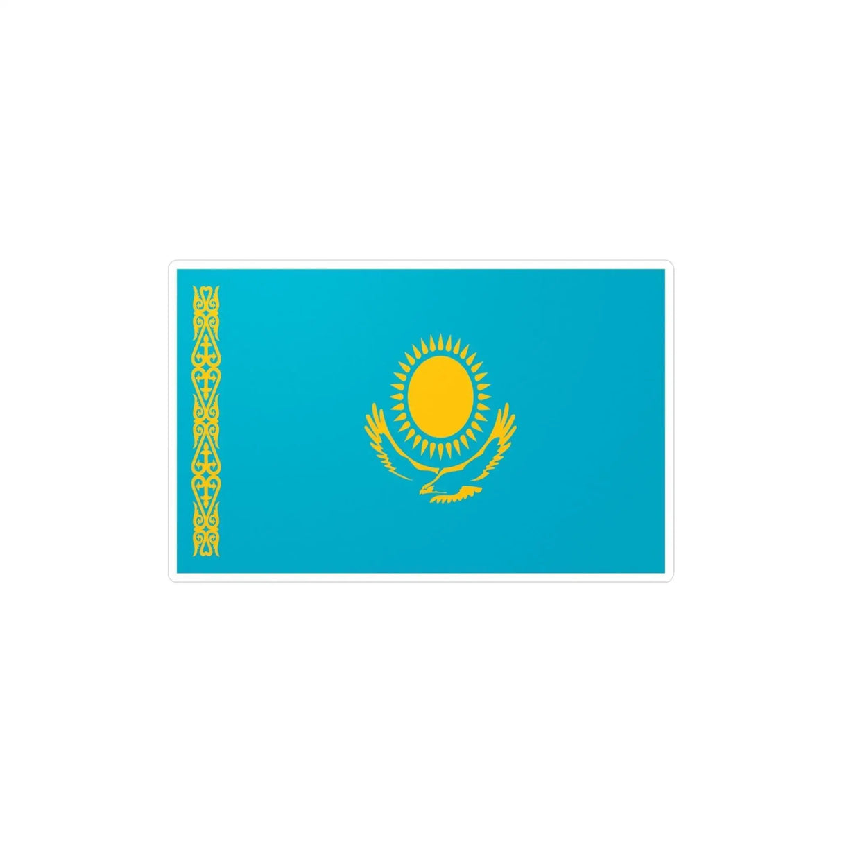 Autocollant drapeau kazakhstan rectangle pvc résistant