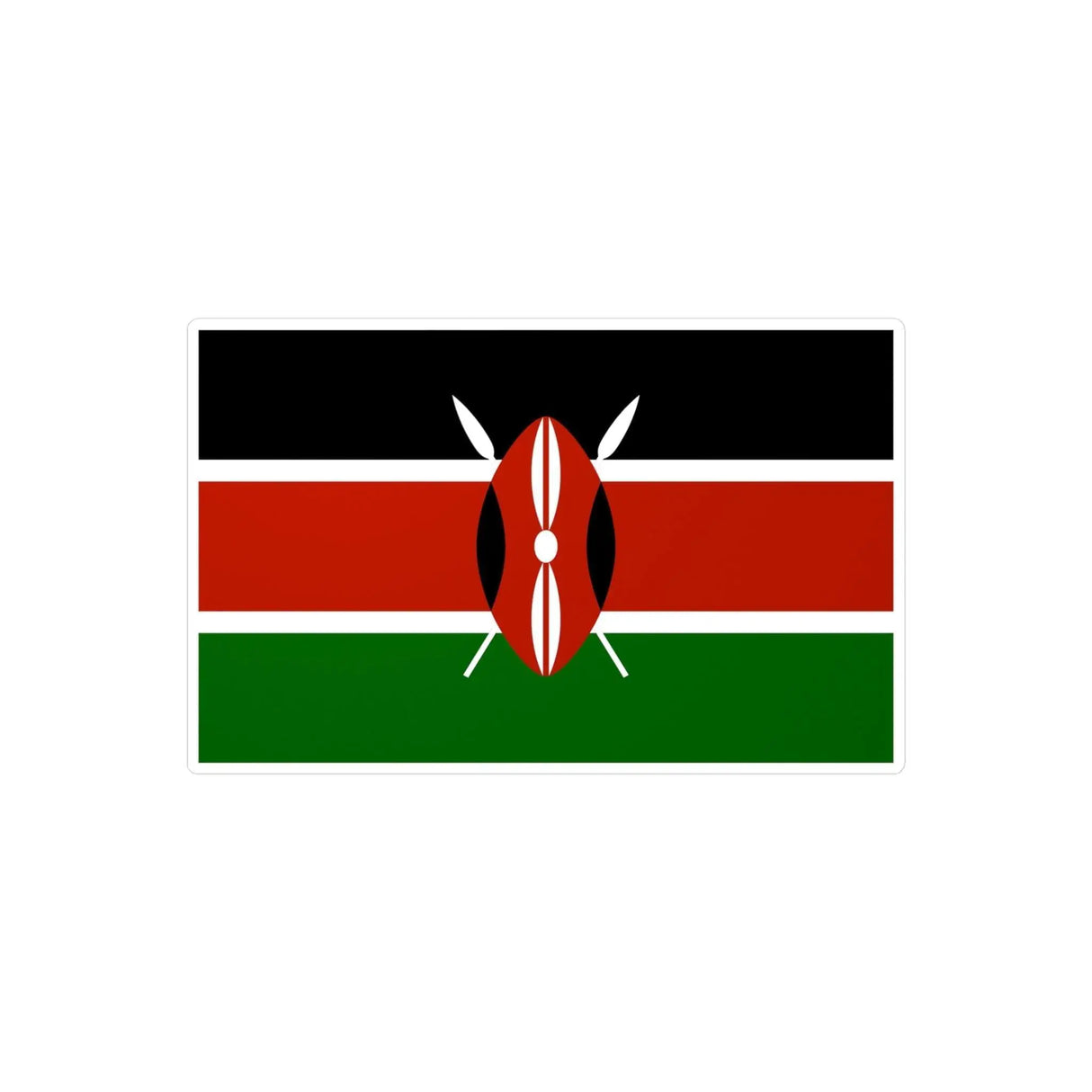 Autocollant drapeau kenya rectangle pvc résistant décoration