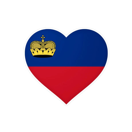 Autocollant drapeau liechtenstein cœur pvc résistant