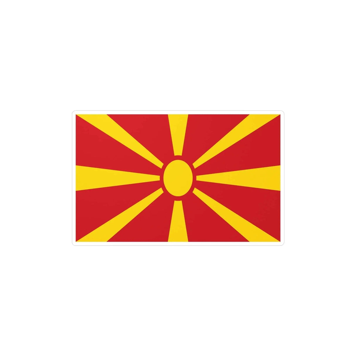Autocollant drapeau macédoine du nord rectangle pvc résistant