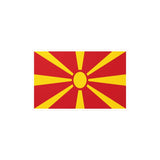Autocollant drapeau macédoine du nord rectangle pvc résistant