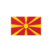 Autocollant drapeau macédoine du nord rectangle pvc résistant