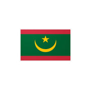 Autocollant drapeau mauritanie pvc forme rectangle résistant