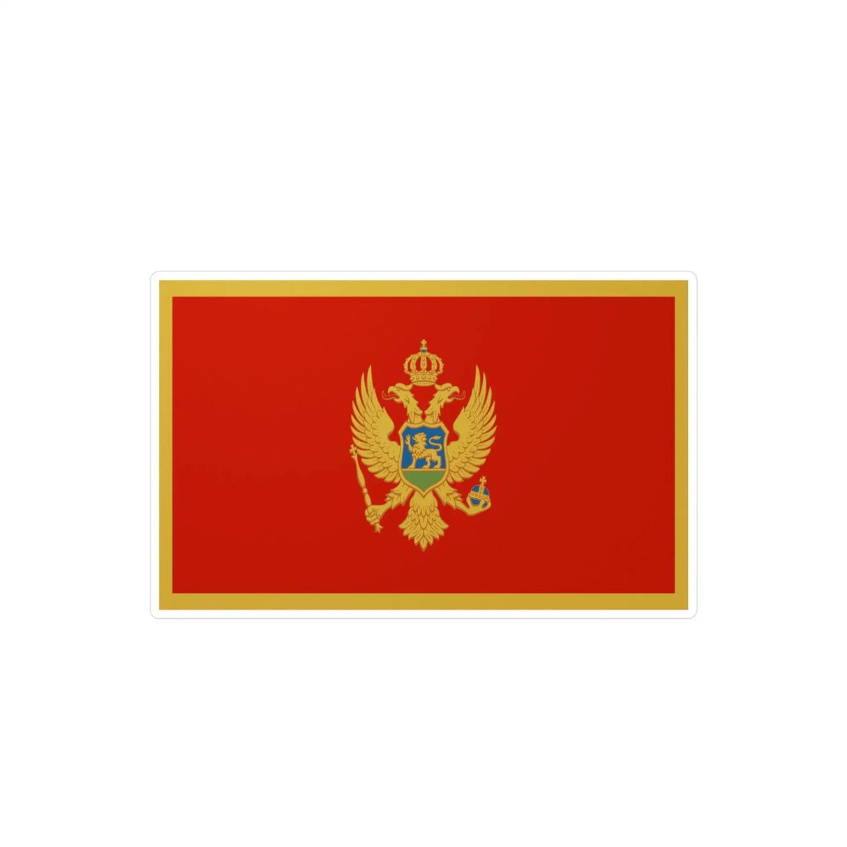 Autocollant drapeau monténégro rectangle pvc résistant