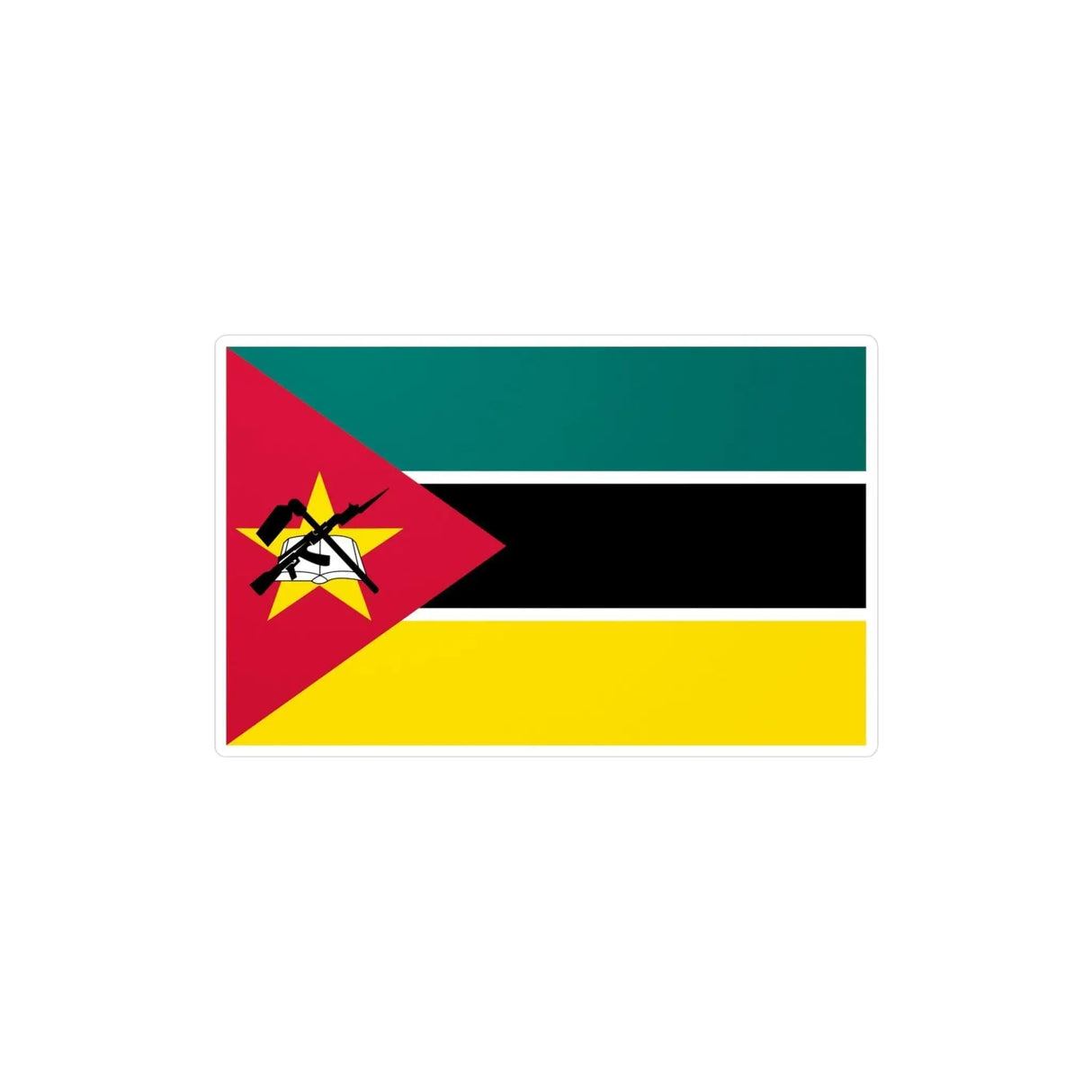 Autocollant drapeau mozambique rectangle pvc résistant
