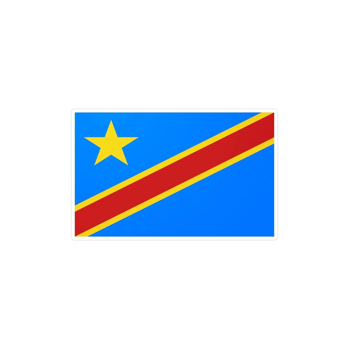 Autocollant drapeau république démocratique du congo rectangle