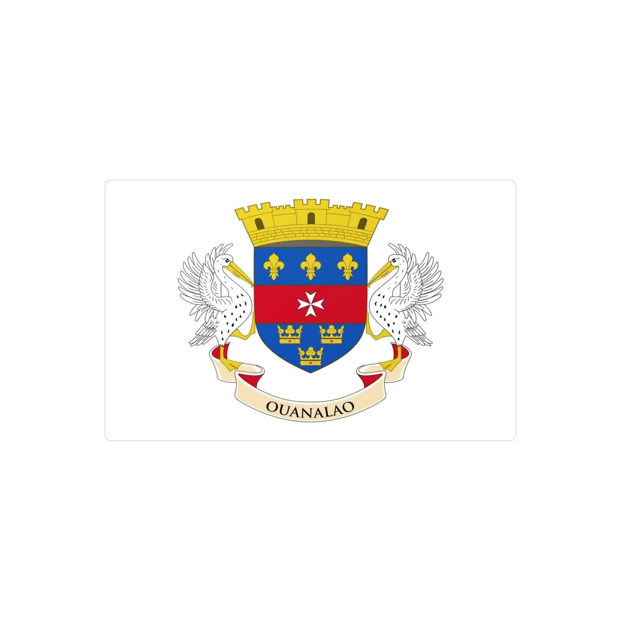 Autocollant drapeau saint-barthélemy en pvc forme rectangle