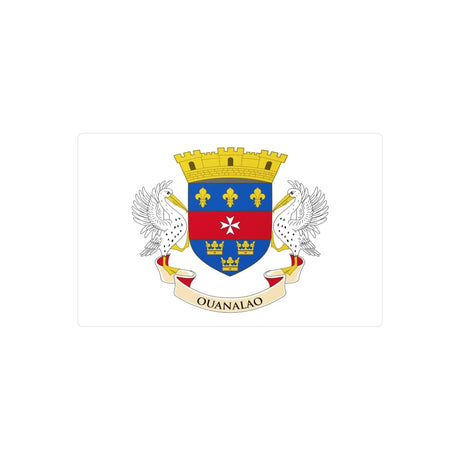 Autocollant drapeau saint-barthélemy en pvc forme rectangle