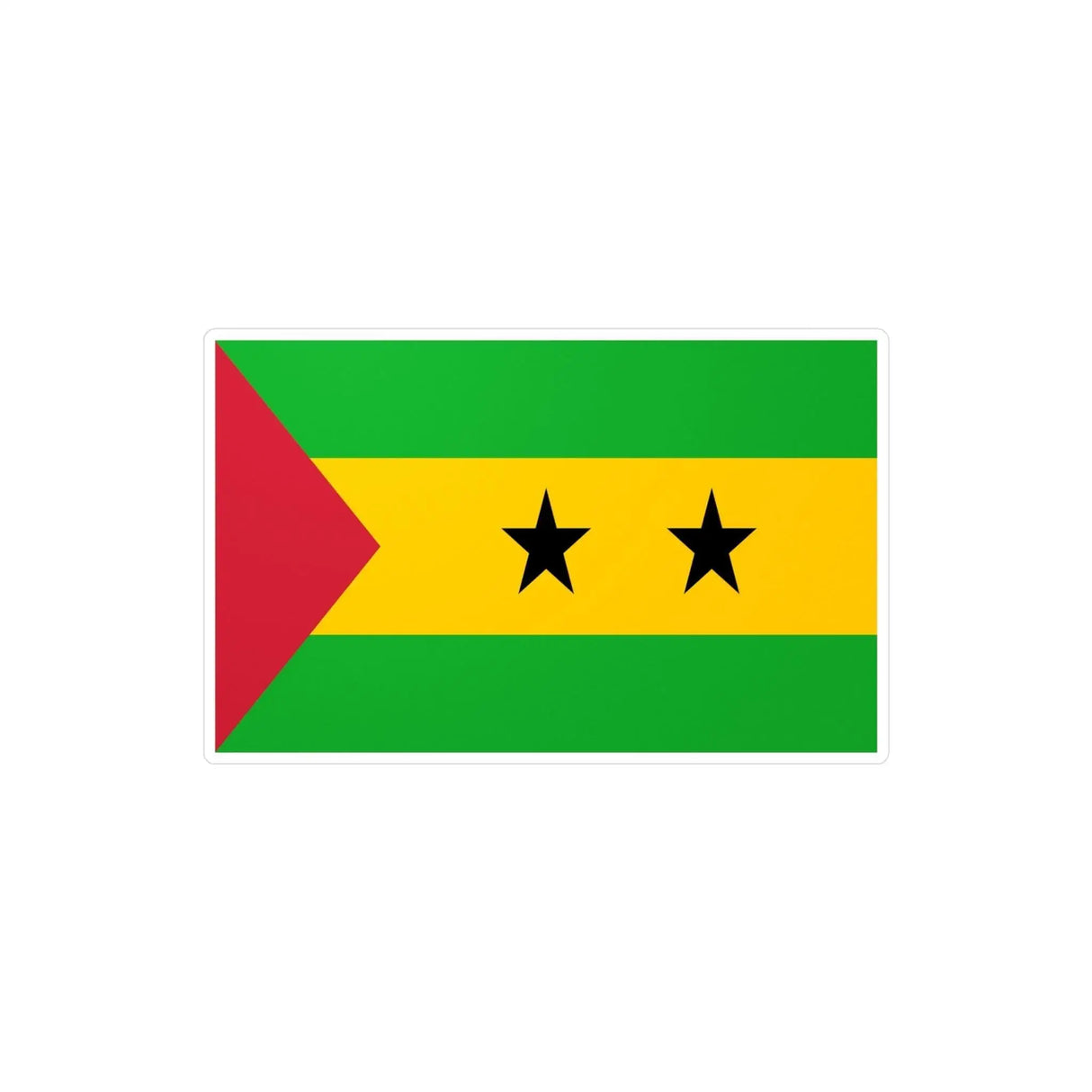 Autocollant drapeau sao tomé-et-principe rectangulaire pvc