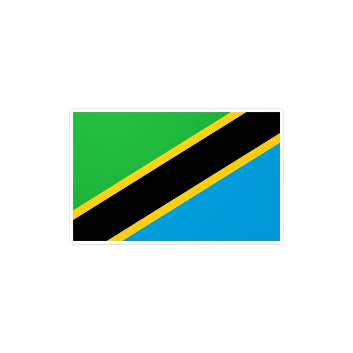 Autocollant drapeau tanzanie rectangle pvc résistant