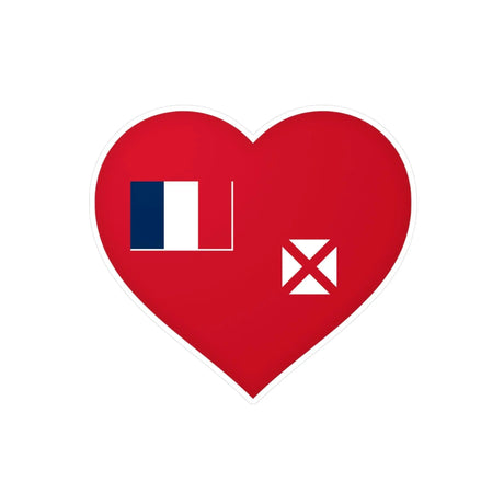 Autocollant drapeau wallis-et-futuna cœur pvc résistant