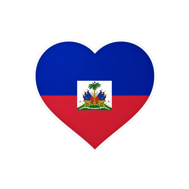 Autocollant en coeur Drapeau d'Haïti en plusieurs tailles - Pixelforma