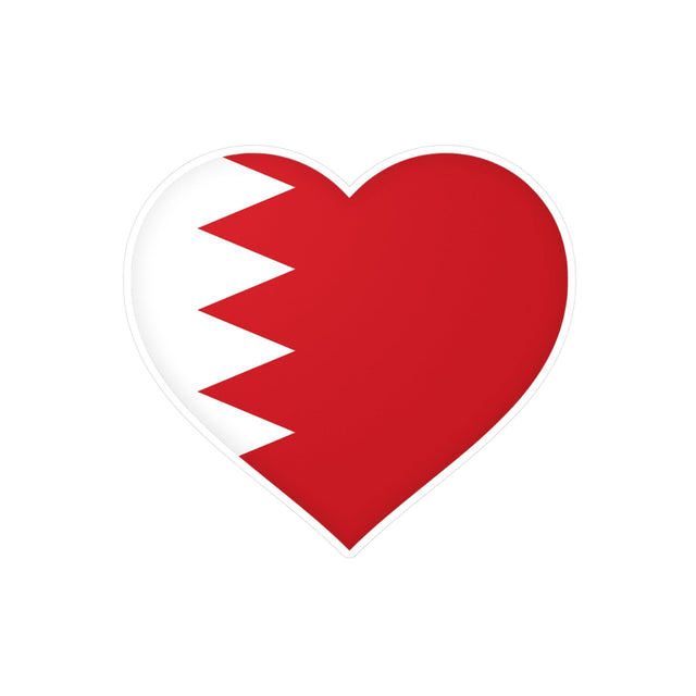 Bahrain Flag Heart Sticker in Multiple Sizes - Pixelforma