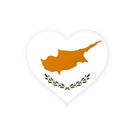 Cyprus Flag Heart Sticker in Multiple Sizes - Pixelforma