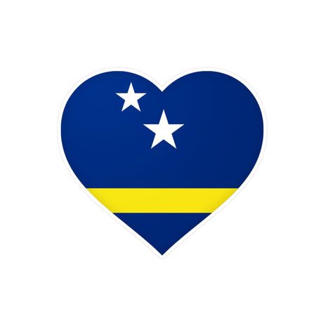 Curacao Flag Heart Sticker in Multiple Sizes - Pixelforma
