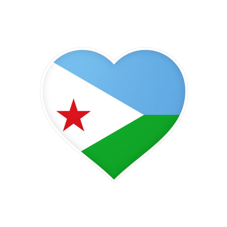 Djibouti Flag Heart Sticker in Several Sizes - Pixelforma