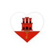 Flag of Gibraltar Heart Sticker in Multiple Sizes - Pixelforma