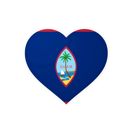 Autocollant en coeur Drapeau de Guam en plusieurs tailles - Pixelforma 