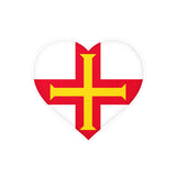 Guernsey Flag Heart Sticker in Multiple Sizes - Pixelforma