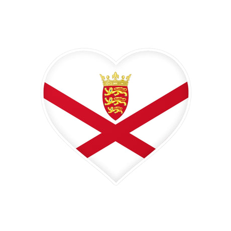 Jersey Flag Heart Sticker in Multiple Sizes - Pixelforma