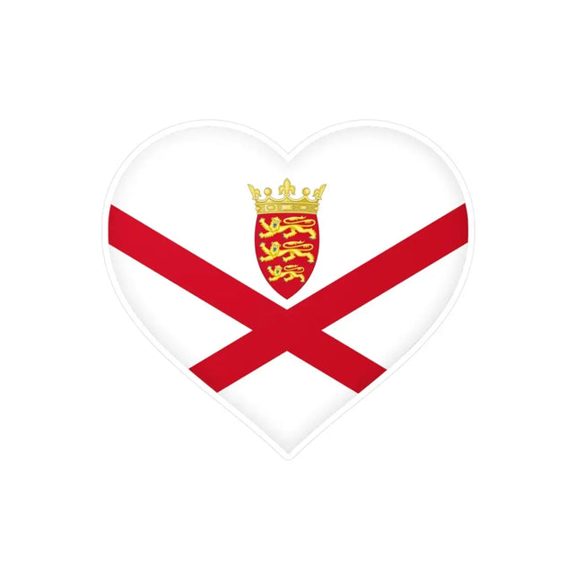 Autocollant en coeur Drapeau de Jersey en plusieurs tailles - Pixelforma 