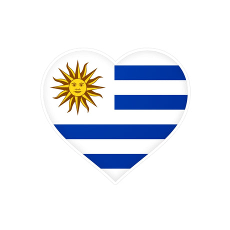 Autocollant en coeur Drapeau de l'Uruguay en plusieurs tailles - Pixelforma