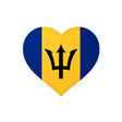 Barbados Flag Heart Sticker in Multiple Sizes - Pixelforma