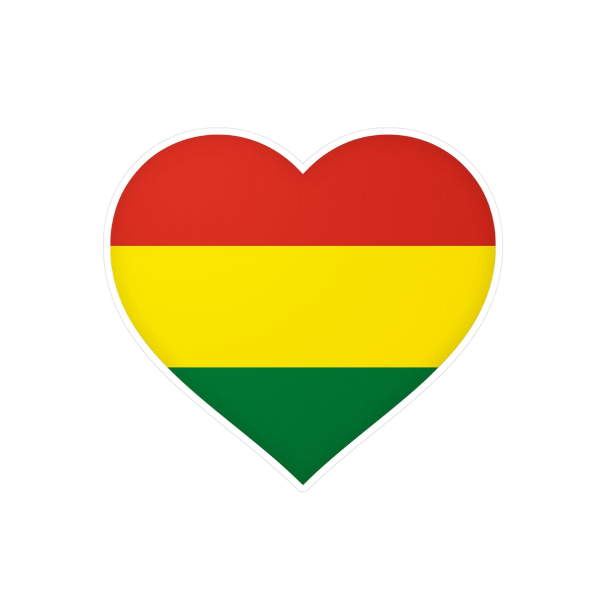 Flag of Bolivia Heart Sticker in Multiple Sizes - Pixelforma