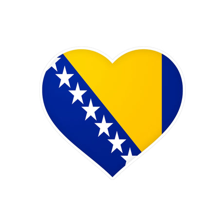 Bosnia and Herzegovina Flag Heart Sticker in Multiple Sizes - Pixelforma