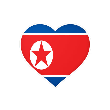 North Korea Flag Heart Sticker in Multiple Sizes - Pixelforma