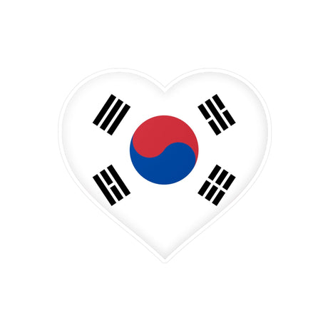 South Korea Flag Heart Sticker in Multiple Sizes - Pixelforma