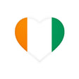Flag of Côte d'Ivoire Heart Sticker in Multiple Sizes - Pixelforma