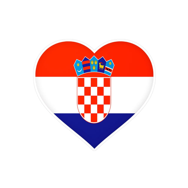 Autocollant en coeur Drapeau de la Croatie en plusieurs tailles - Pixelforma