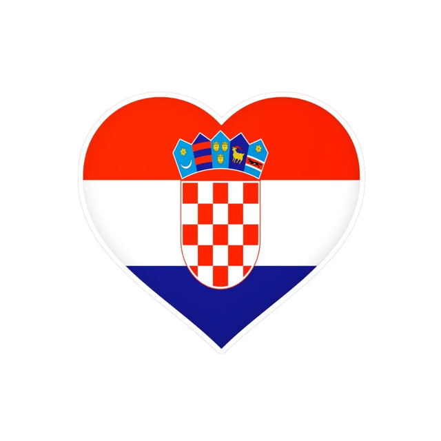 Autocollant en coeur Drapeau de la Croatie en plusieurs tailles - Pixelforma 