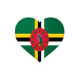 Dominica Flag Heart Sticker in Multiple Sizes - Pixelforma